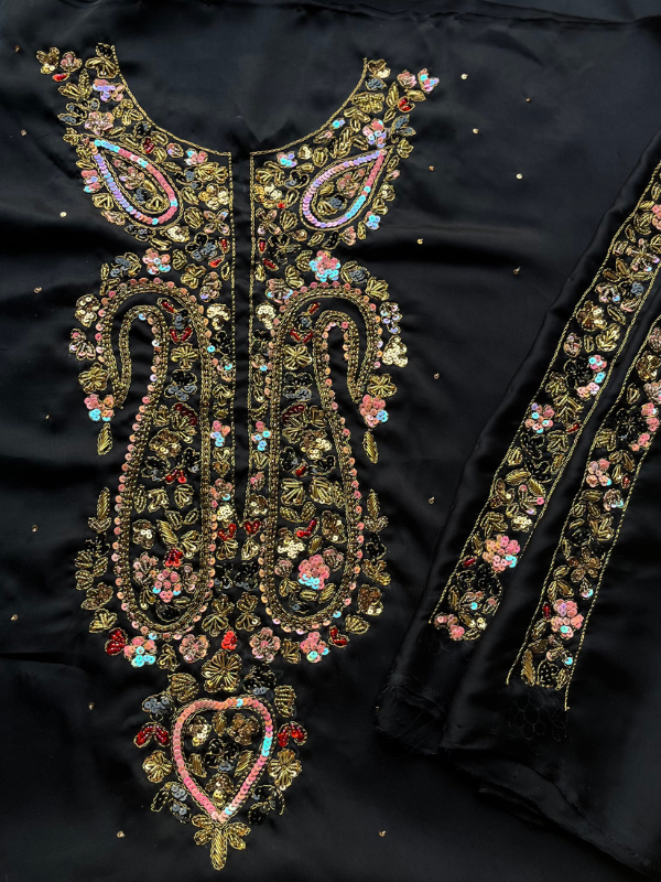 Black Unstitched 2pc